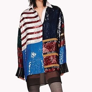 TOMMY HILFIGER SEQUINED RUGBY STRIPE DRESS